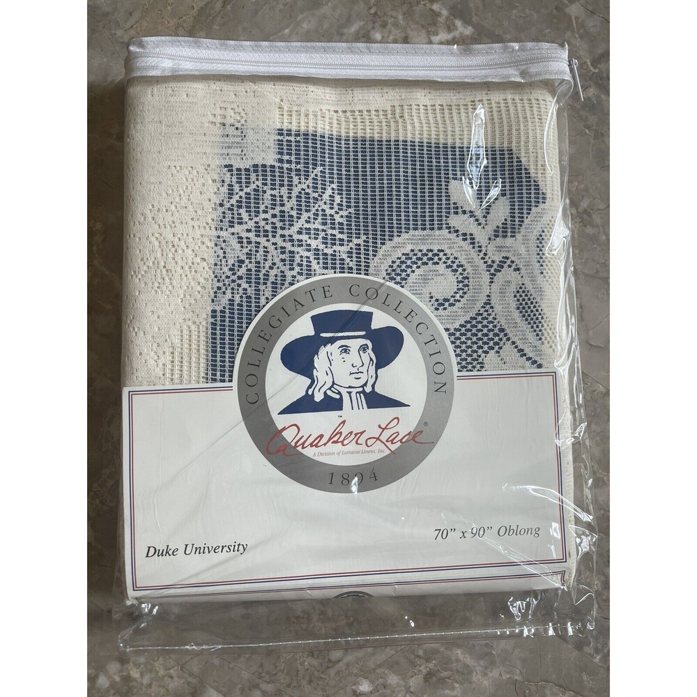 Quaker Lace Collegiate Collection Duke University 70 X 90 Oblong Tablecloth New